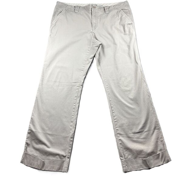 Old Navy Women Pants Chino Khaki Wide Leg Cuffed Y2K Vintage Stretch Sz 16 C108 - Picture 1 of 10